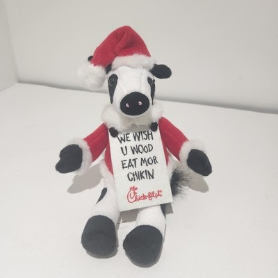 CHICK-FIL-A 9 ZOLL EAT MORE CHIKIN WEIHNACHTSKUH MIT PLÜSCH-WEIHNACHTSMANNANZUG