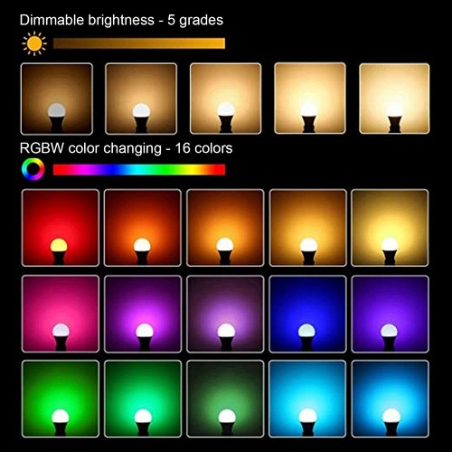 (RGB Pure White 6000K E12 Lamp Socket)45W LED RGB Bulb Light Colorful - Picture 24 of 24
