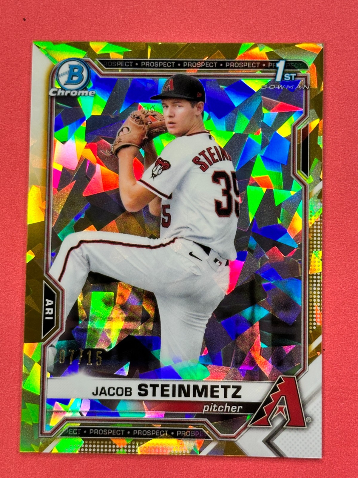 JACOB STEINMETZ 2021 Bowman Draft Sapphire 7/15 GOLD 1st Arizona Diamondbacks