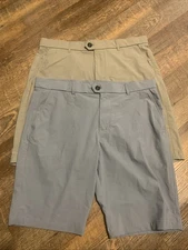 Lot 2 Greyson Montauk Shorts Mens 35 Chinos Golf Performance Stretch Grey Beige