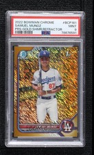 2022 Bowman Chrome Gold Shimmer Refractor 28/50 Samuel Munoz PSA 9 MINT 0o48