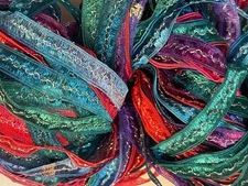 Discontinued Prism Yarns Hand Dyed Knitting Ribbon FLIRT Color Parrot