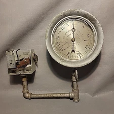 Antique 1889 Vintage Webster Star Brass Steam Pressure Gauge Steam Punk Art