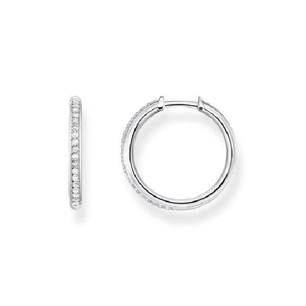 "Thomas Sabo Creolen \"Weisse Steine Pavé\" Silber CR673-051-14"-image