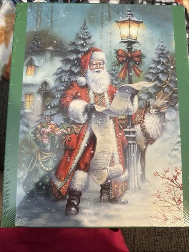 Brother Sister Oversized 1000 Piece Jigsaw Puzzle Santa Christmas Party New