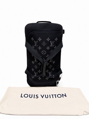 ๐ค Louis Vuitton Horizon Soft Duffle 55 Black Monogram Rolling Carry-On Suitcase