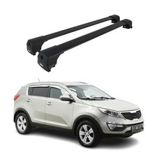 Barres De Toit Transversales pour Kia Sportage SL 2010-2015 Alu Noir ABE