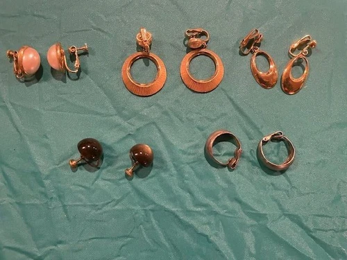 Vintage Costume Jewelry Earrings Lot of 5 Pairs
