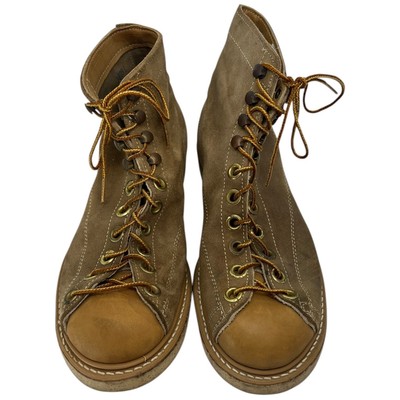 Vintage Tan Suede Monkey Boots Lace to Toe Vulcan Sole  display picture 2