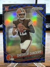 2025 Panini Prizm Shedeur Sanders #302 Black & Blue Checker Prizm (RC) RC