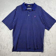 Polo Ralph Lauren Vintage Men's Polo Shirt Made In USA Short Sleeve Blue Size XL