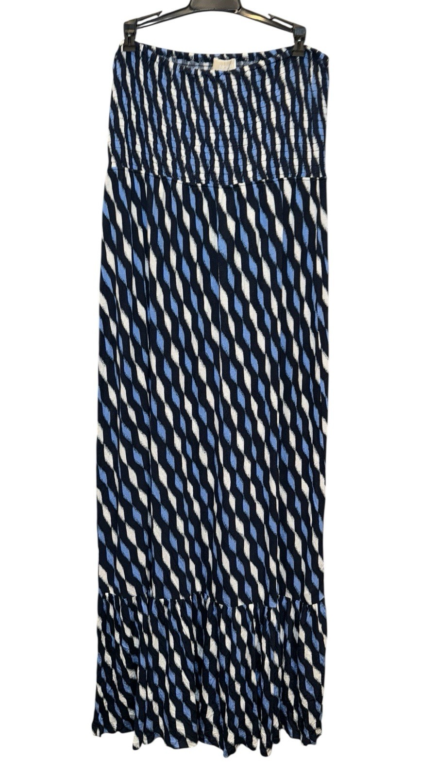 Michael Michael Kors Blue & White Geometric Pattern Strapless Maxi Dress XL NWT