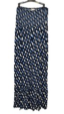 Michael Michael Kors Blue & White Geometric Pattern Strapless Maxi Dress XL NWT