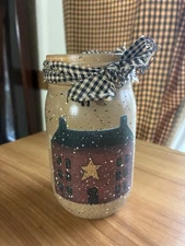 Vintage Country Farmhouse Rustic Primitive Candle Holder Decor Cabin Cottage