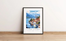 Lake Como Travel Poster Print - Italy - Italian Art - Mediterranean Wall Art 