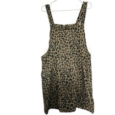 SHEIN Leopard Print Pinafore Dress XL Zip Front Sleeveless Casual Mini