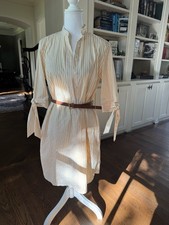 Michael Kors Yellow Striped Shirt Dress Size Small With Belt