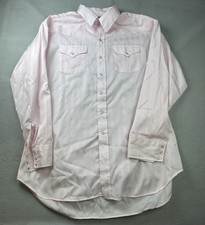 Panhandle Slim Shirt Mens 16.5 37 Pink Western Pearl Snap Long Sleeve Cowboy