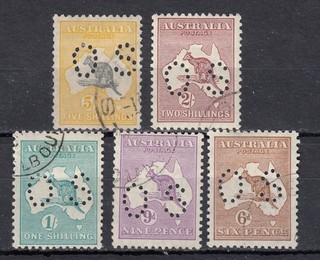 Australia 1911 part set of officials mint hinged and used