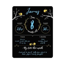Baby Milestone Chalkboard Sign Nursery Decor Message Cute Photo Growth w/