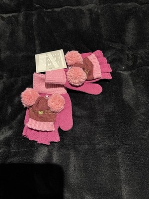 John Lewis Cat Flip Top Handschuhe rosa 3-5 Jahre Bommel Winter Fäustlinge