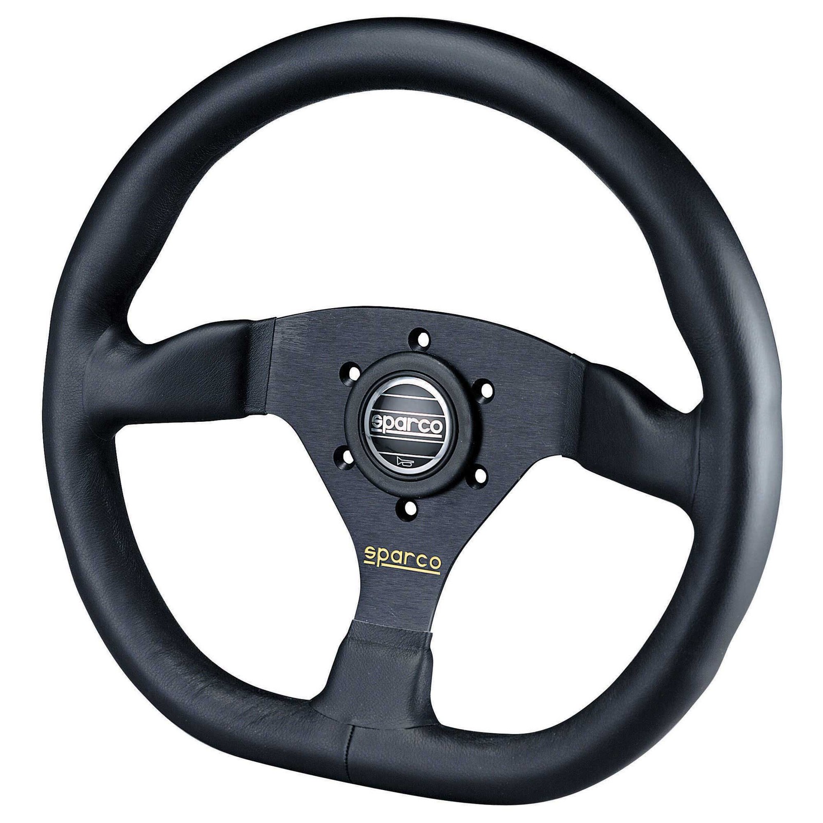 Sparco Ring L360 3 Spoke Flat 330mm Steering Wheel In Black Leather 015TRGL1TUV