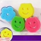 3pcs Multifunctional Super Absorbent Happy Face Cleaning Sponges for Dishes