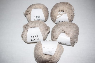 Wolle Wollpaket Lang Linda 250g,  5 Knollen  Klassik Beige 