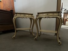 Coppia Comodini Laccato Luigi XV