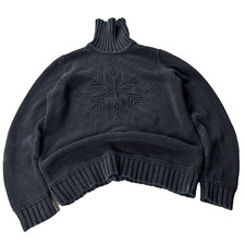 Polo Ralph Lauren Vintage Cotton Turtleneck Sweater Snowflake Knit 90s Preppy