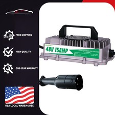 48V 15A IP67 Golf Cart Battery Charger For Club Car 3-Pin Smart Lead Acid