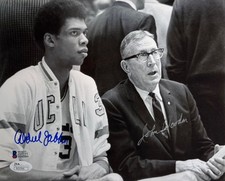 Kareem Abdul Jabbar John Wooden Signed 8x10 UCLA Bruins Basketball Photo JSA BAS