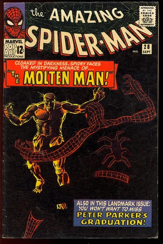 Amazing Spider-Man #28 Very Nice 1st App. Molten Man Marvel Comic 1968 FN+
