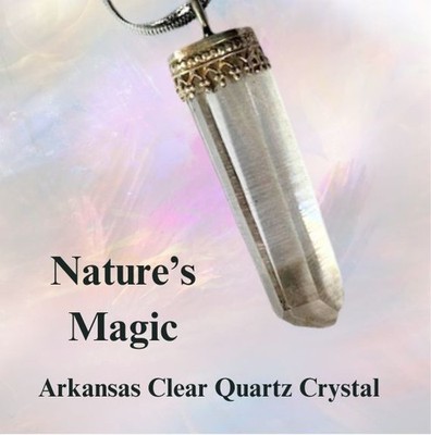 Arkansas Quartz Crystal 925 Pendant magic healing energy handmade by By JKL 478