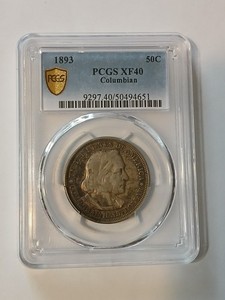 PCGS 1893 Silver Columbian Exposition Half Dollar XF 40