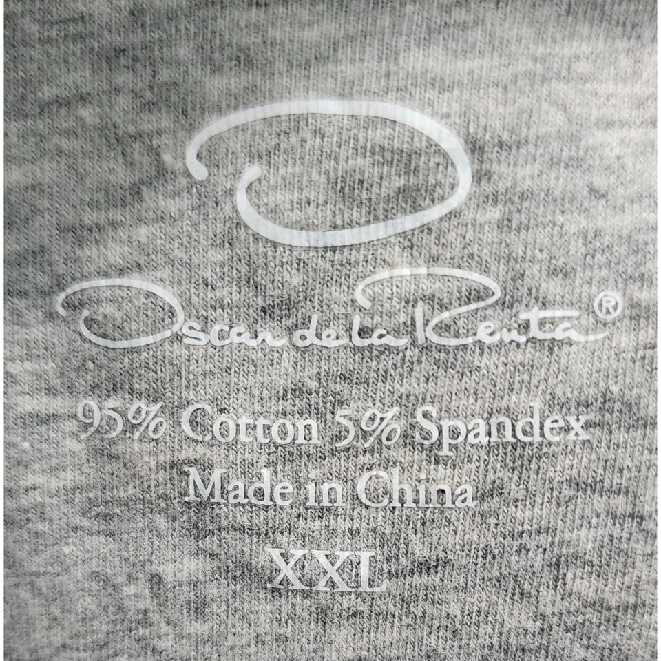 Camiseta regata Oscar de la Renta feminina cinza alça espaguete XXL mistura de algodão - Imagem 3 de 4