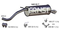 EndschalldäMpfer NachschalldäMpfer Ernst 645027 FüR Seat Polo VW Skoda Ibiza 6L1