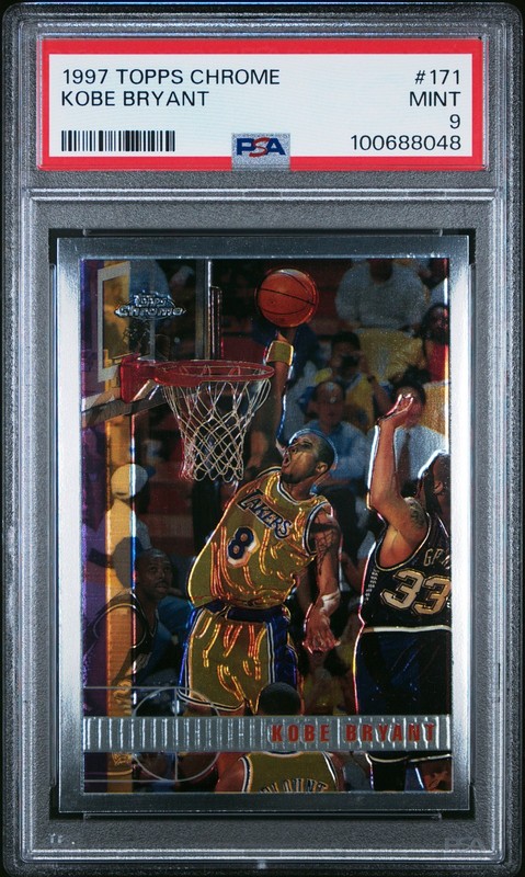 1997 TOPPS CHROME #171 KOBE BRYANT PSA 9