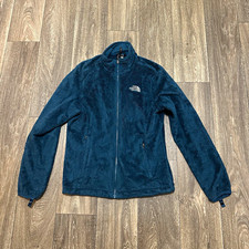 The North Face Women s Blue Full Zip Jacket w/ Pockets, Logo, Size M Regular