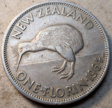 New Zealand 1 florin 1964