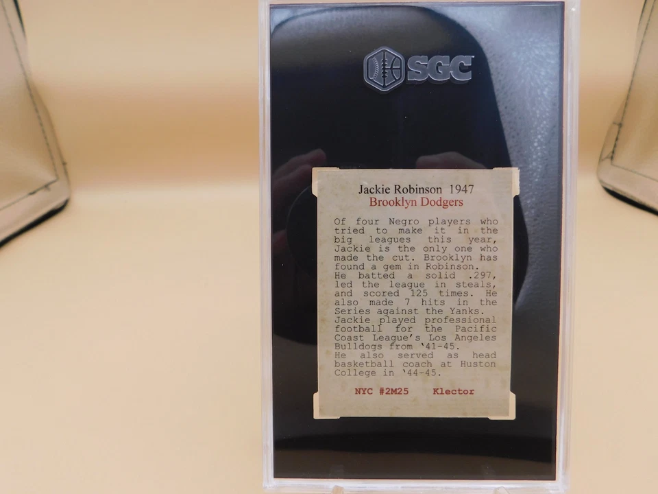 Rare /400 JACKIE ROBINSON Authentic 1981-94 Klector NYC Cab Card SGC 9 DODGERS - Image 2 of 4