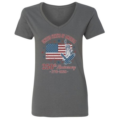 United States of America 250th Anniversary July 4th Ladies' V-Neck Tshirt