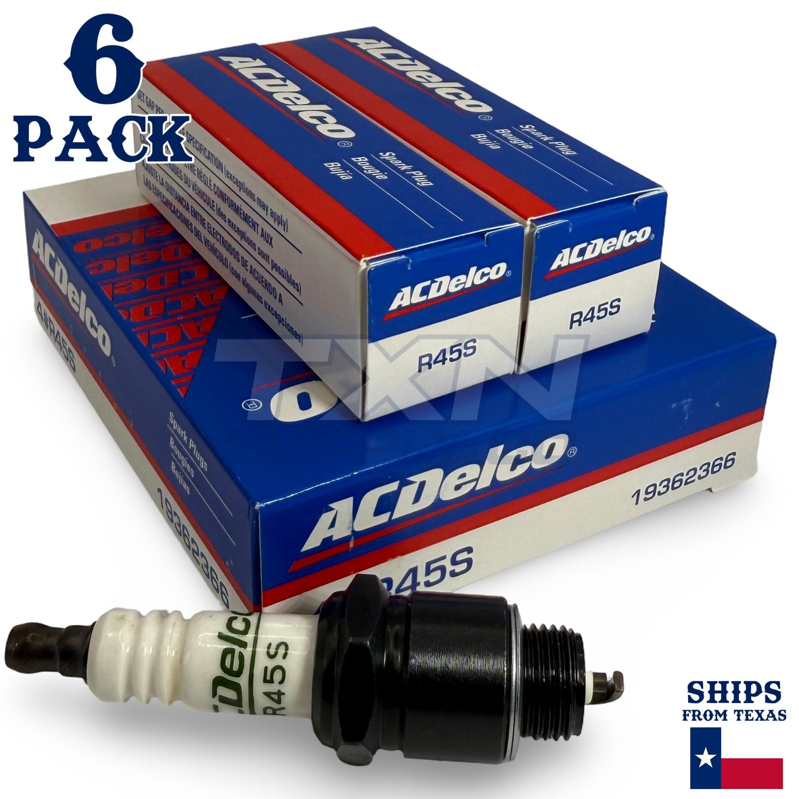 6 Pack Genuine GM ACDelco R45S Spark Plugs 19362366