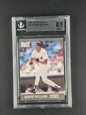 1991 FLEER ULTRA UPDATE ~ BERNIE WILLIAMS BASEBALL CARD #44 ~ BGS 8.5 ROOKIE RC. rookie card picture