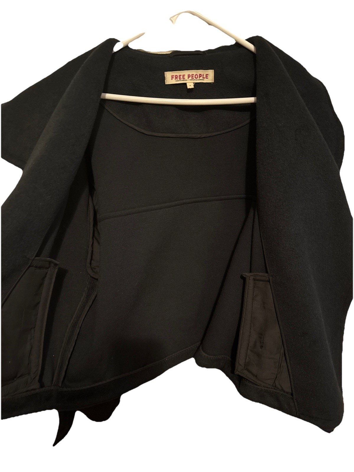 Free People Mina Jacket Solid Black Oversized Col… - image 4