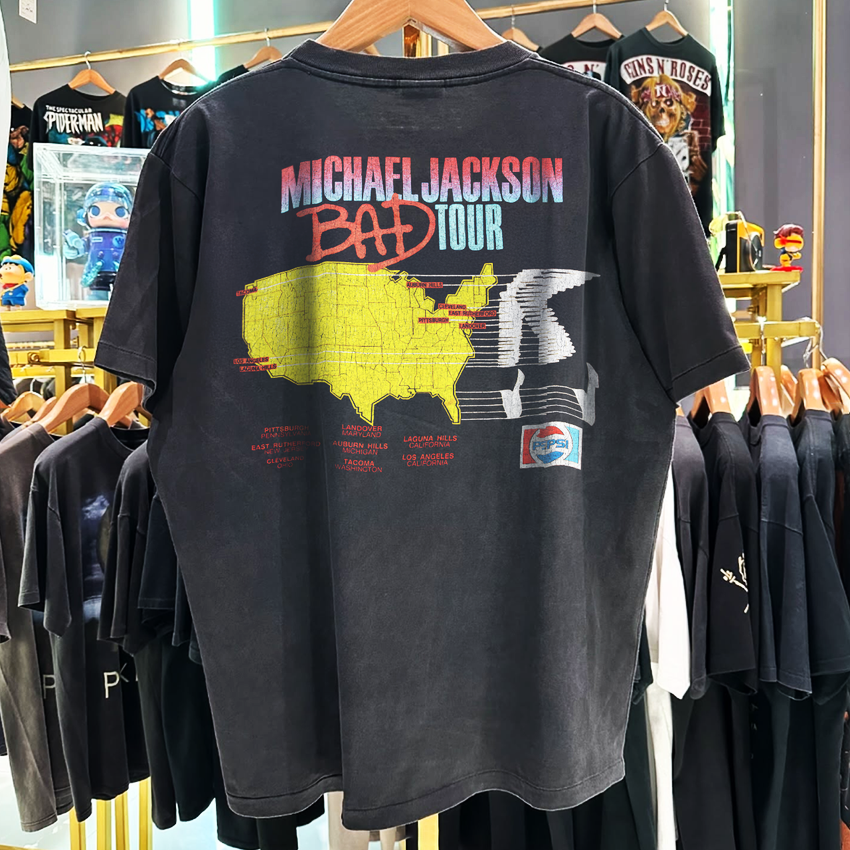 1988 Michael Jackson Bad World Tour T-Shirt Vintage MJ Concert Tee
