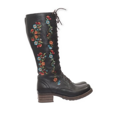 Brako Damen Stiefel Boots Winterschuhe Blumen Leder Gr. 37