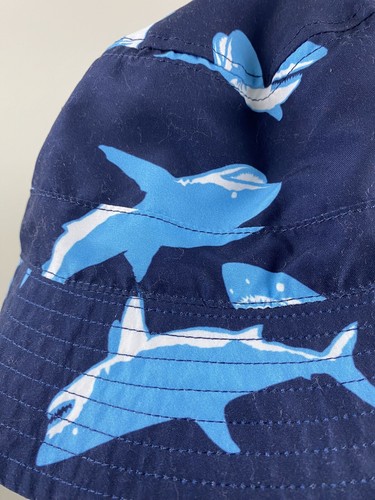 New Hanna Andersson Reversible Blue Shark Bucket Hat Size Medium 2-6 Y - Picture 4 of 6