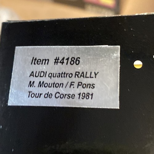 Sun Star 1/18 Audi Quattro cupé BP Francia Tour De Corse 1981 M Mouton 4186 - Imagen 5 de 5
