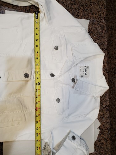Women's Mudd Solid White Denim Button Up Long Sleeve Jacket Size L *NWT* - Picture 6 of 9